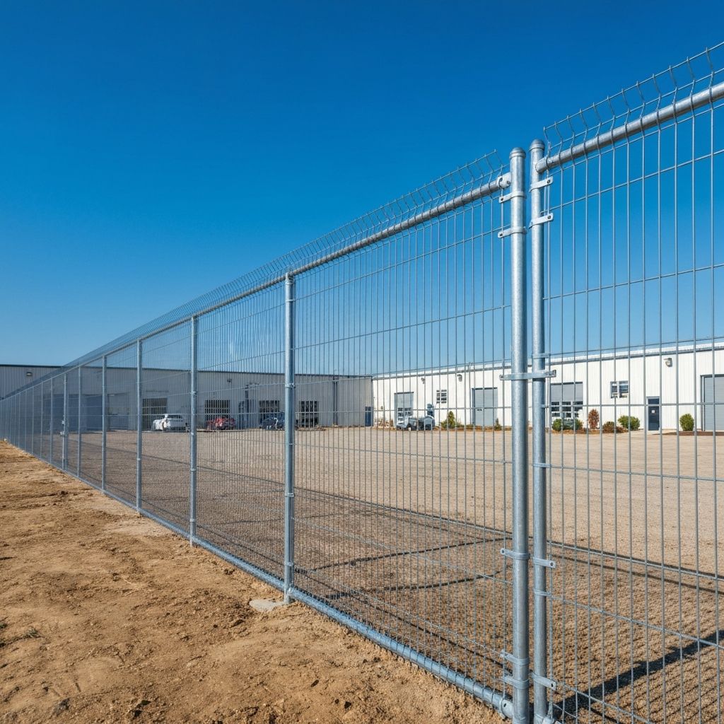 Galvanized chain-link fence for a commercial property